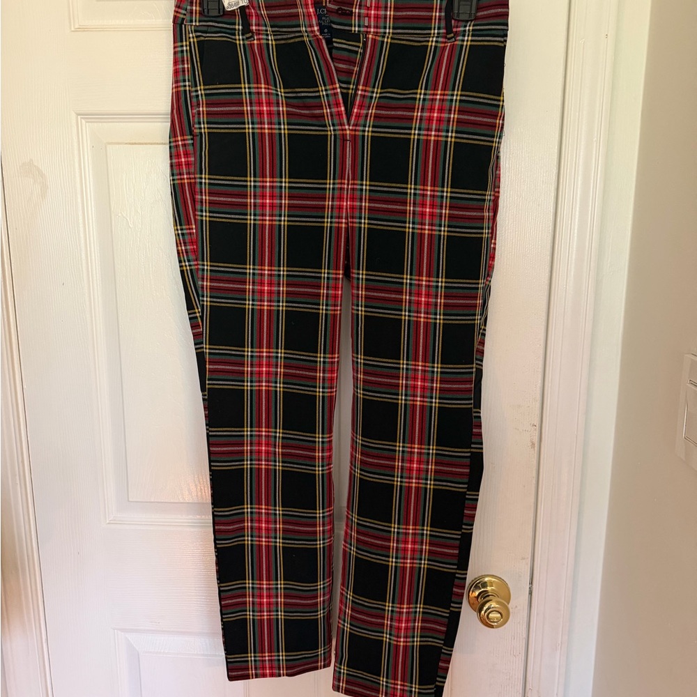 J Crew Women’s Black Red Plaid Pants